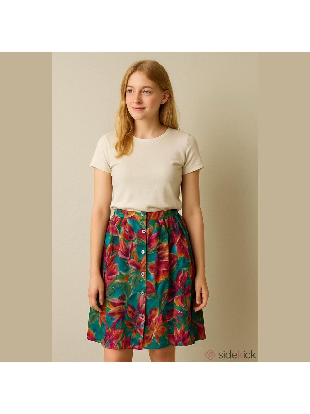 Lee David Collection button down multi colored skirt Woman’s size Medium